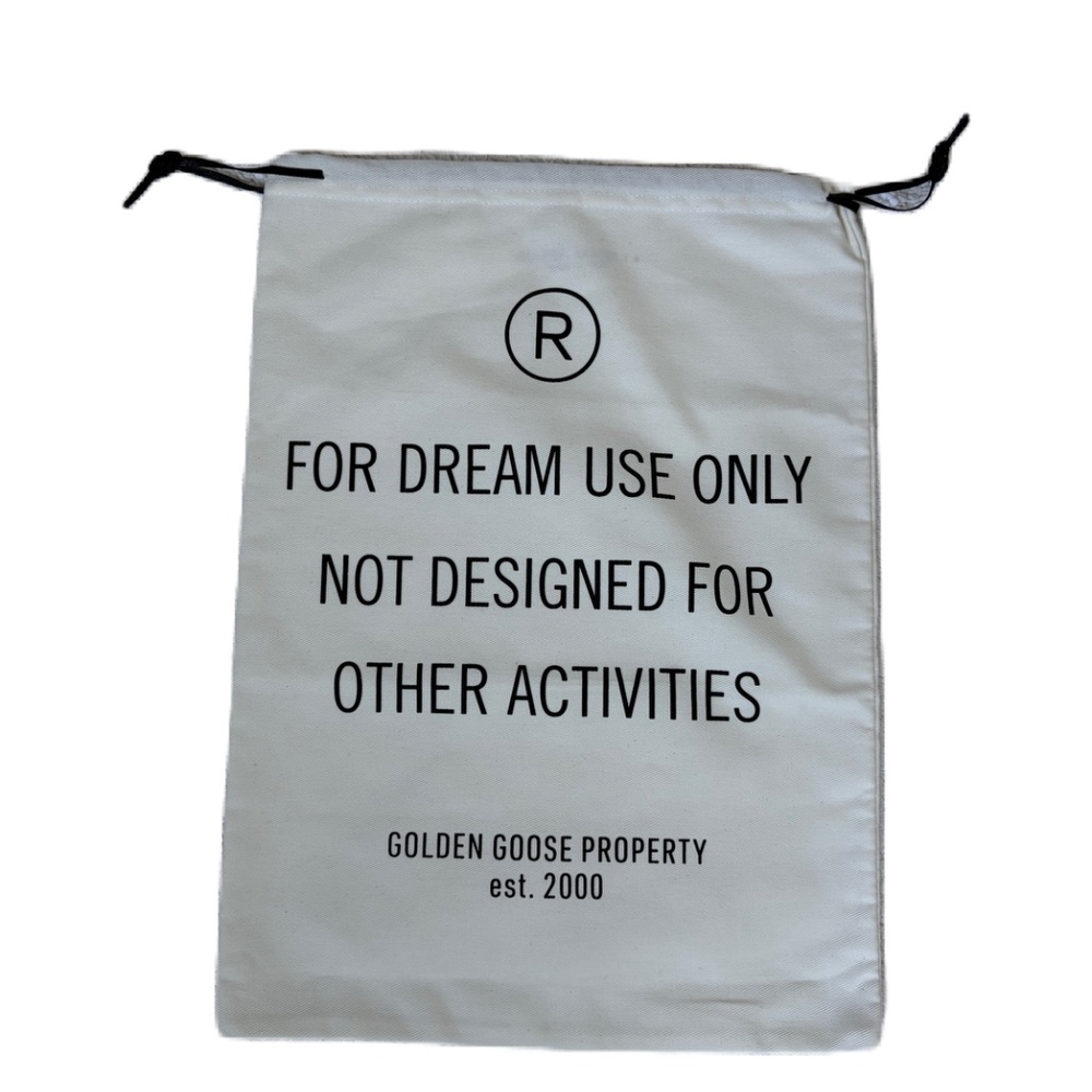 Golden Goose shoe dust bag cream black canvas